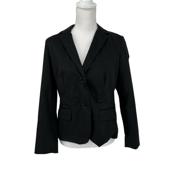 Vintage Y2K Liz Claiborne Black Lined Button Front Blazer Size Petite 12 - Picture 1 of 12